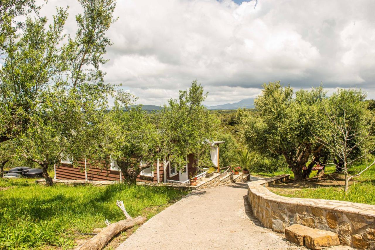 Hakuna Matata Holidays Wooden Lodge With Airco & Pool In Greek Olive Grove Метони Экстерьер фото